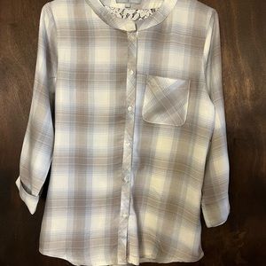 Heart N Crush Plaid Button Blouse